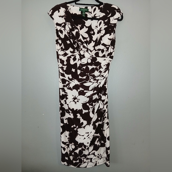 Lauren‎ Ralph Lauren Elegant Black and White Floral Dress - Picture 2 of 16